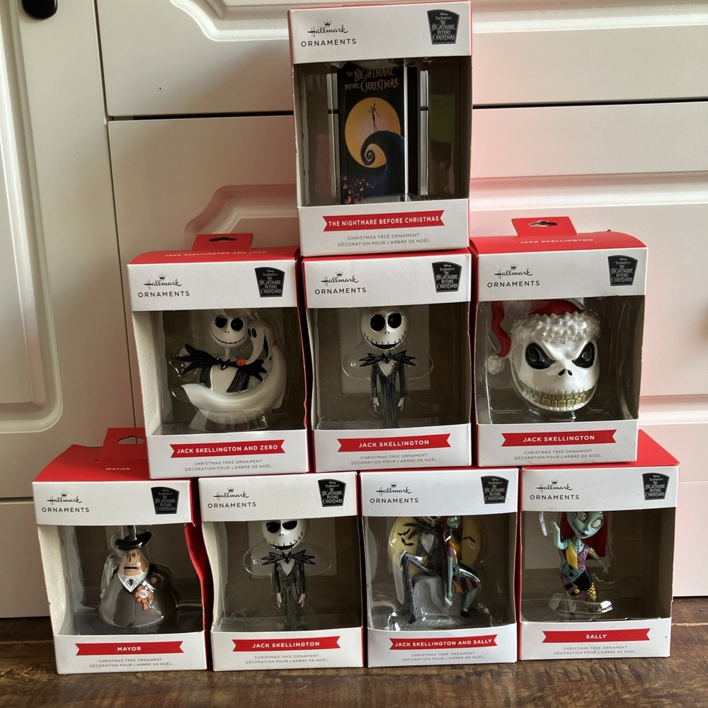 Hallmark Disney Nightmare Before Christmas Ornament Lot of 8 NEW Jack Sally Zero